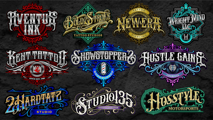 make elegant logo tattoo or vintage lettering custom brand
