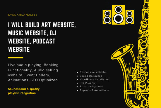 build art website for you music, portfolio, podcast