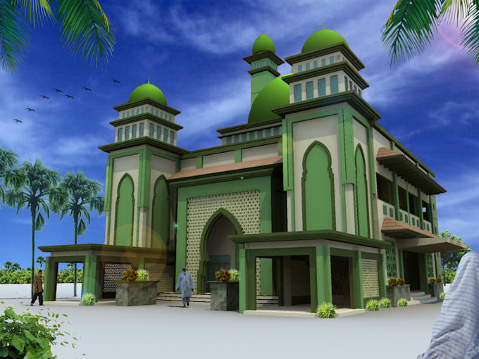 design exterior interior mosque and church with animations