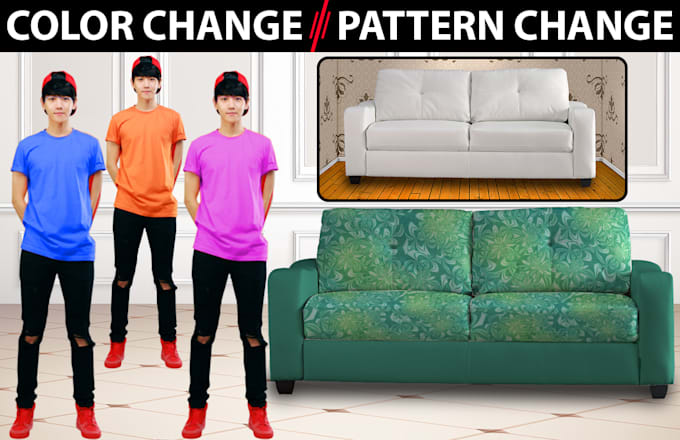 do super realistic color change or correction and pattern change of product fast