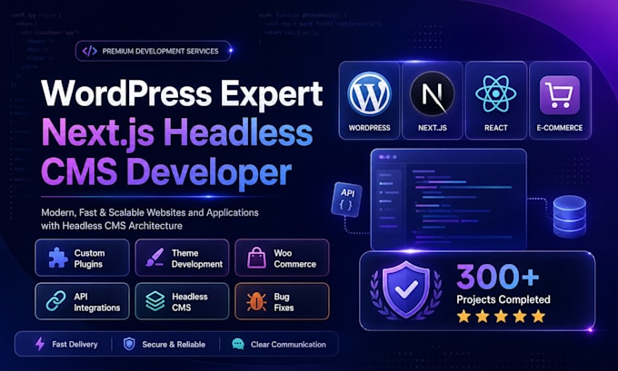 develop custom wordpress plugins themes next js headless cms