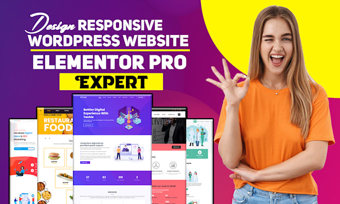 design or redesign a responsive wordpress website using elementor pro