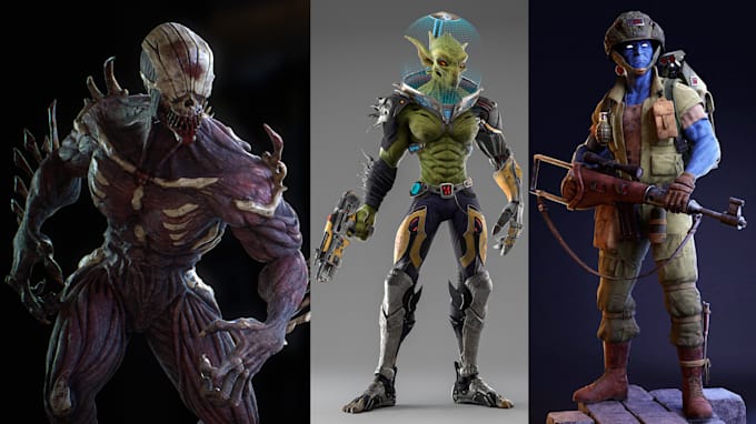 model high quality 3d characters for animated films and game