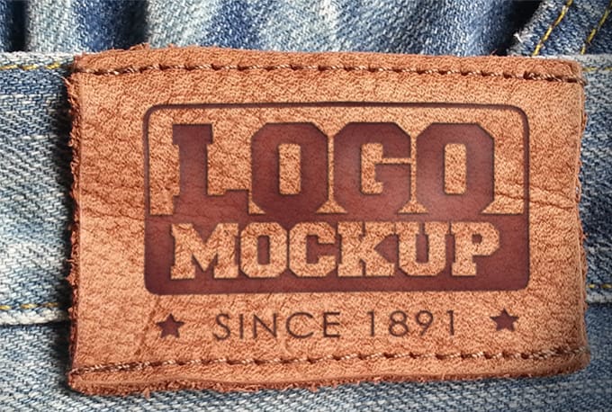 Download Create A Jeans Leather Logo Mockup By Mockupking Fiverr