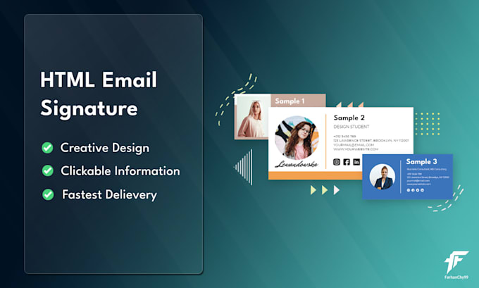 design email template and clickable HTML email signature