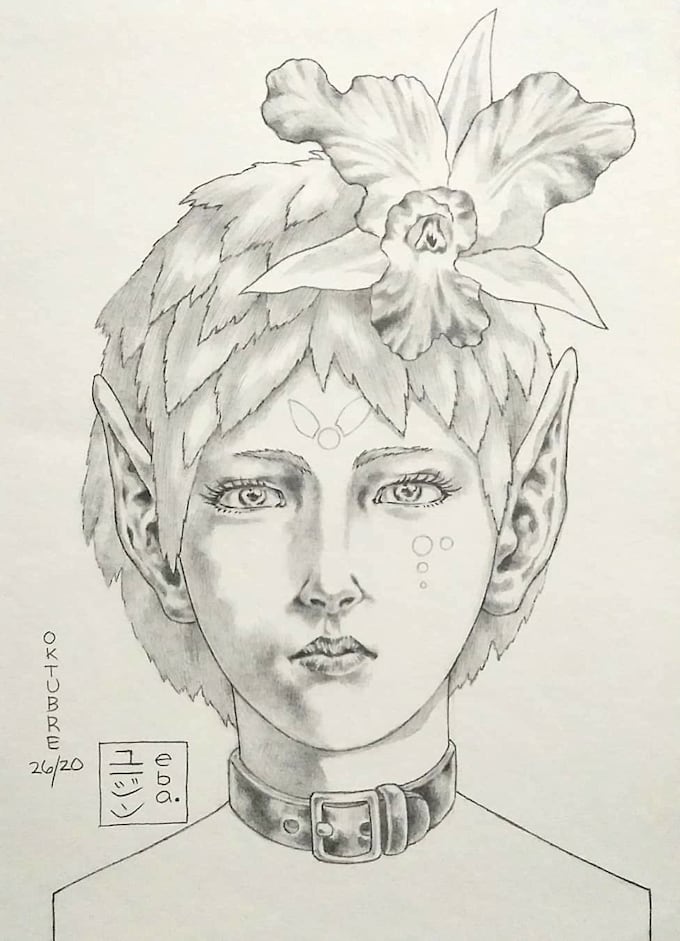 draw in pencil sketch your fan art oc nsfw sfw portrait
