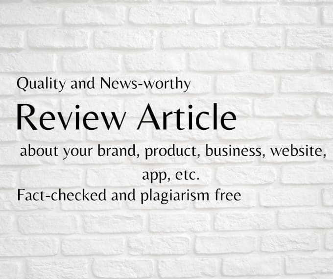 create a journalistic review article about your brand