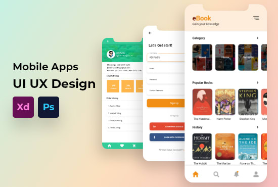 Create a professional mobile app ui ux design in adobe xd by Ikdparth ...