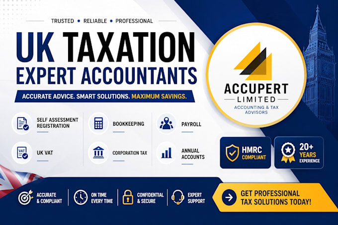 do UK accounting, corporation tax, vat, bookkeeping and self assessment tax