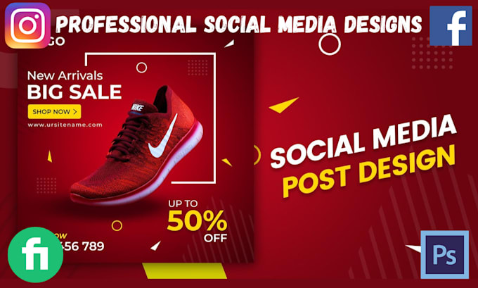 design awesome social media posts, banner ads within a few hours