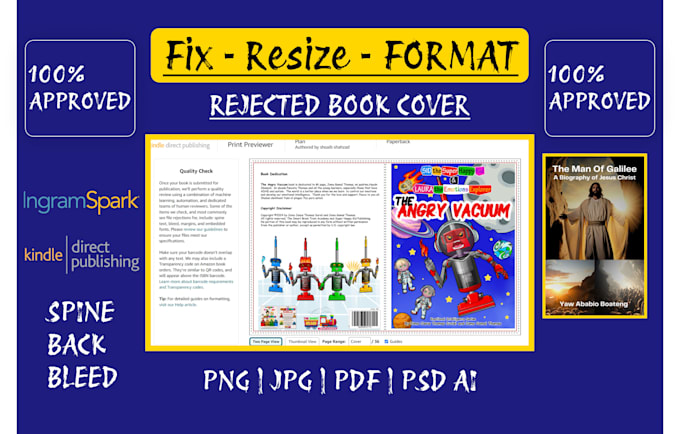 fix book cover, resize book cover, paperback book cover, hardcover book cover