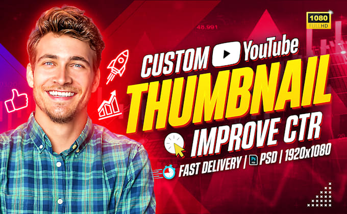design a mind blowing youtube thumbnail for you