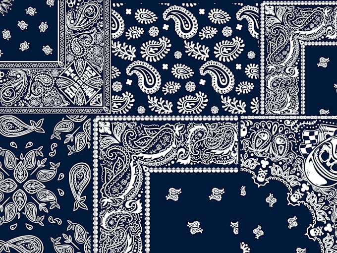 draw custom paisley pattern design for bandana or shorts