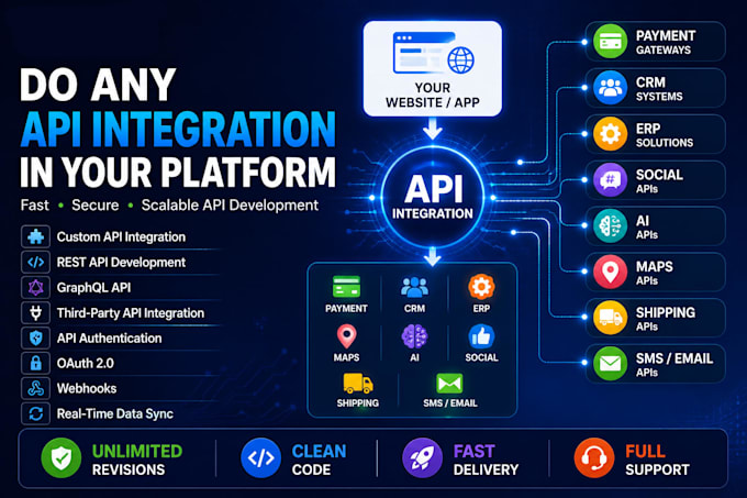 integrate rest API, webhook automation or saas API into your platform