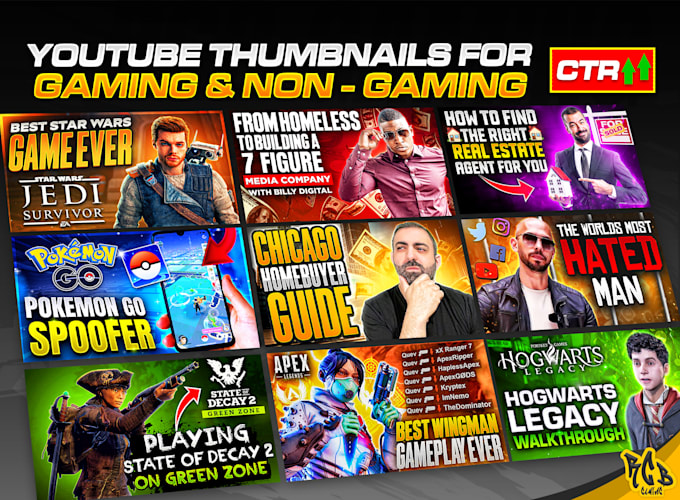 design gaming youtube thumbnails