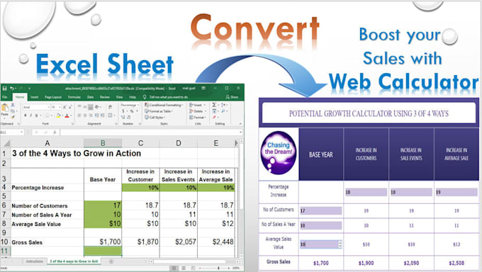 Make a web calculator and convert excel sheet into web by mahmad143 fiverr