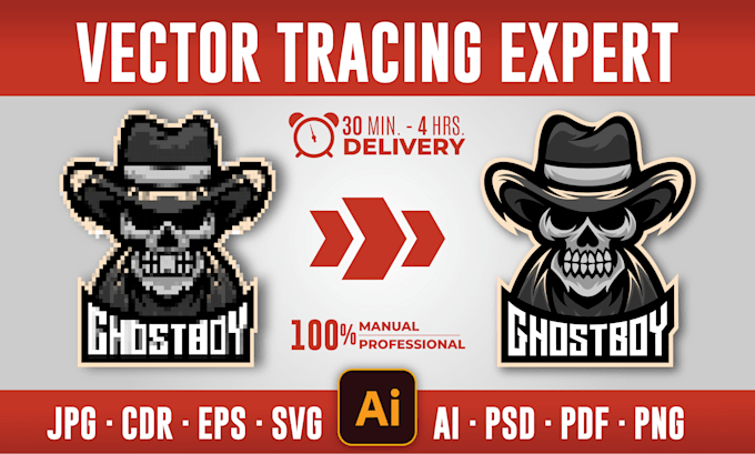 do vector tracing, convert pixelated image to quality vector