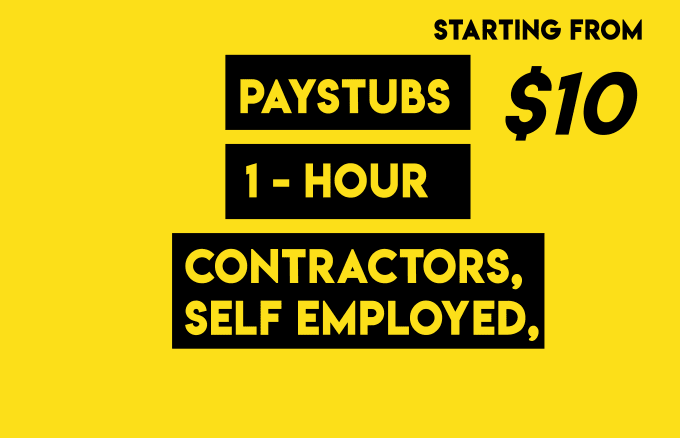 Hire a freelancer to make paystub,stub check for self employed and contractors