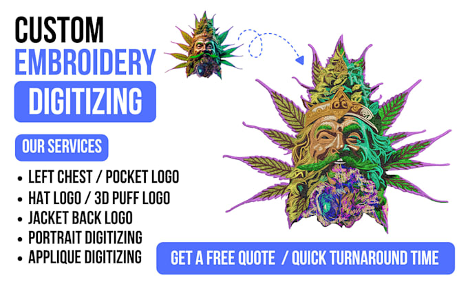 digitize embroidery logo for hat, jacket and shirt pes dst in 1 hour