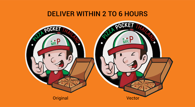 recreate, redraw your logo or image into vector