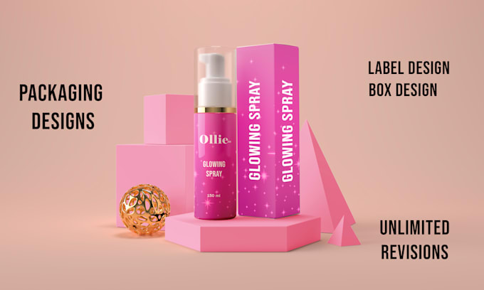 do amazing cosmetic label and box packaging