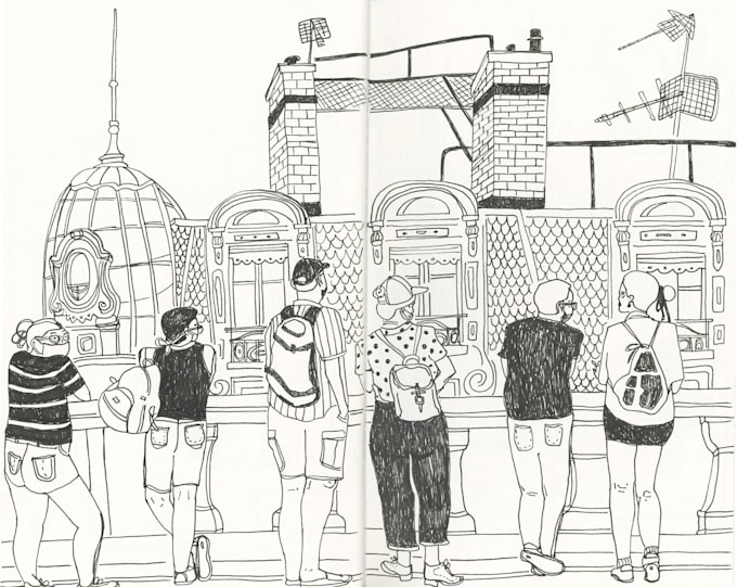 draw line art illustration with ink