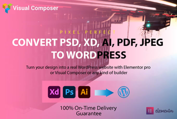 Big Deals! I will convert PSD to wordpress, xd to wordpress, ai to responsive wordpress