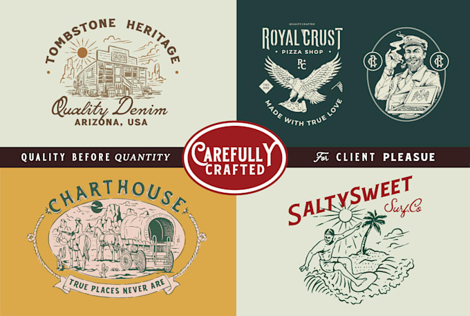 do outstanding vintage logo and illustration