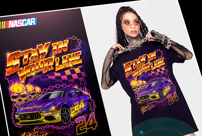create racing and retro automotive 90s tshirt