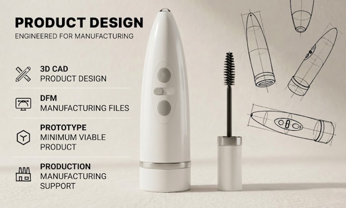 design your product and create 3d cad for manufacturing