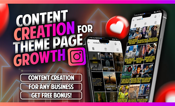 design custom instagram content for theme page growth