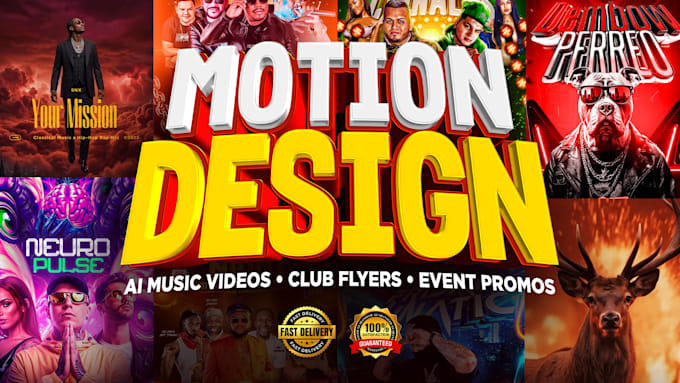 do animated motion flyer for event, club, ai music video editing