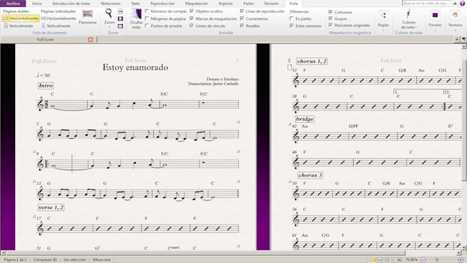 create a chord chart accurate, fast and easy to read