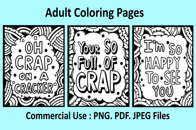 Premium Vector  Swear word quotes coloring pages for coloring book