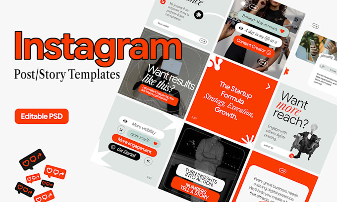 design editable instagram post templates in photoshop