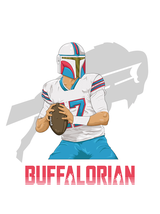 Draw a mandalorian wearing your nfl team uniform by Matheusgreche Fiverr