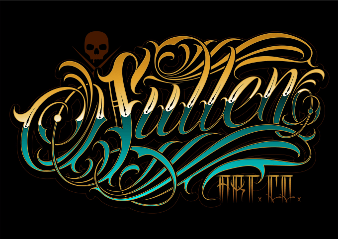 Custom script lettering for tattoo design, logo studio tattoo by Muntabart