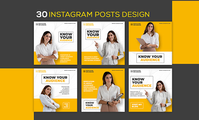 create 30 instagram post design social media posts template