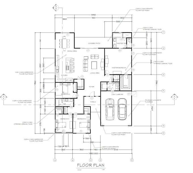Convert pdf sketch to architectural drawing in autocad by