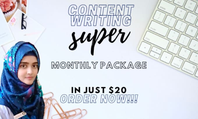 write articles or blog posts in a monthly package