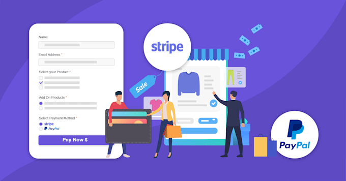 integrate stripe, paypal, molie,bkash to your website