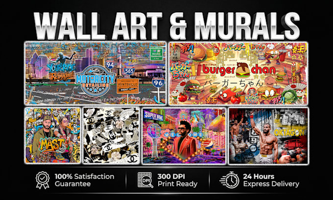 create graffiti pop art canvas designs and murals