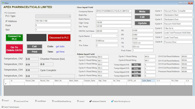 develop a customized windows based PC scada application