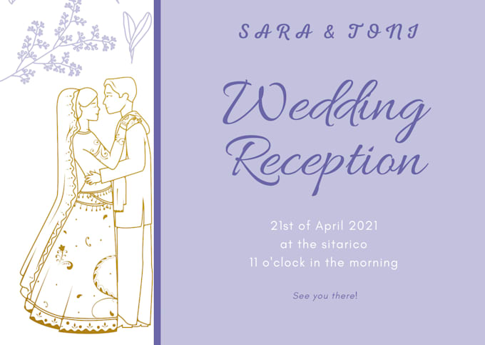 design a professional invitation card for your wedding