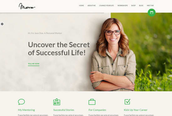 develop a life coaching, consulting, speaker, and trainer website