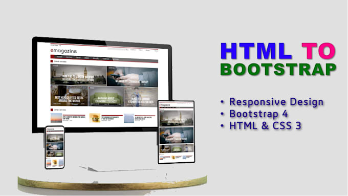 Convert html template to bootstrap by Abkarthick | Fiverr