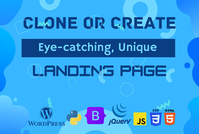 build, clone or redesign html css js, wordpress landing page