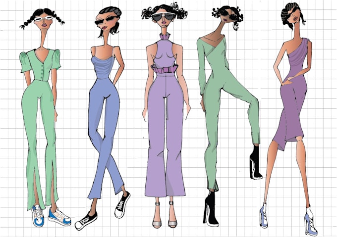 Draw fashion illustration or collections for your portfolio and tech ...