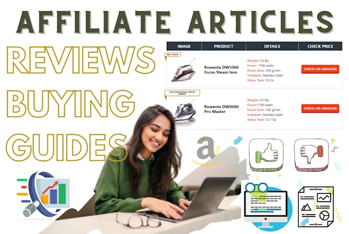 write amazon affiliate articles, buying guides, blogs, website SEO content