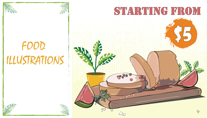 draw illustrations of food items